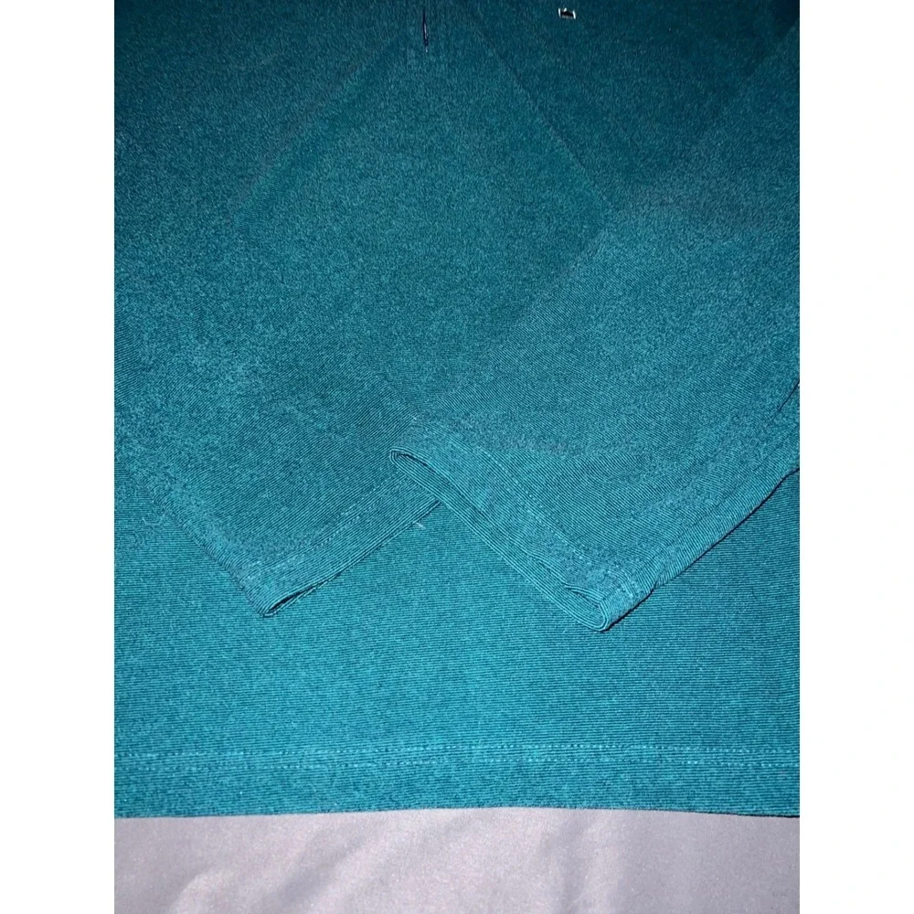 Crown & Ivy Mens XL Teal Green Heather Quarter Zip Fleece Pullover